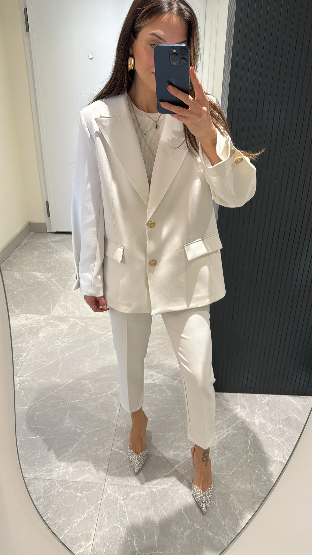 Blazer Isis - Off White com Botões Dourados